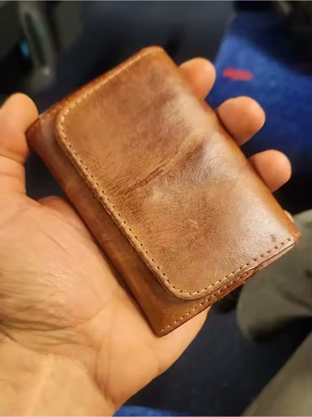 Genuine Leather Snap Wallet in Cognac Brown Good Quality Vintage Brand New!